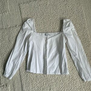 Zara White Puff Sleeve Blouse
